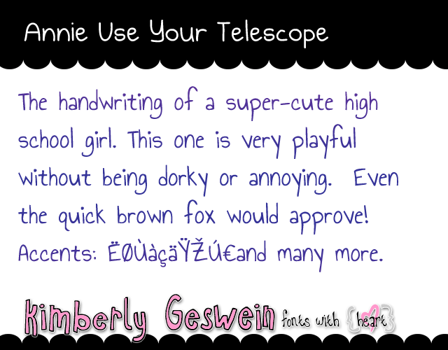 Annie Use Your Telescope