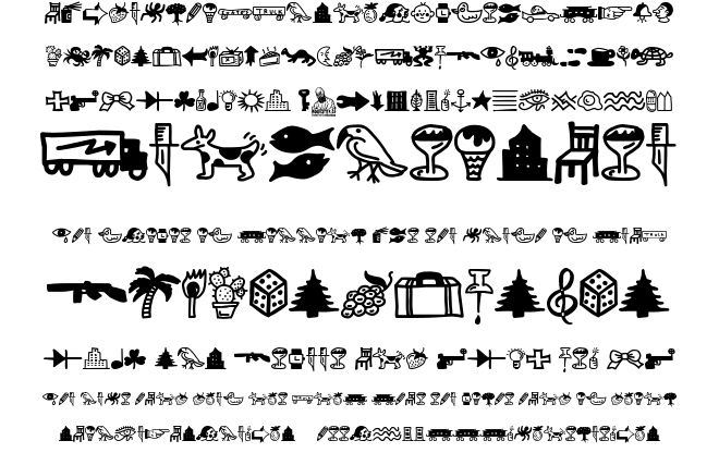 Icons Woodcutter Style Font