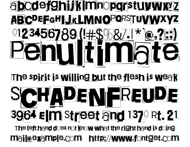 Nuyaghe. Just Nuyaghe. Font