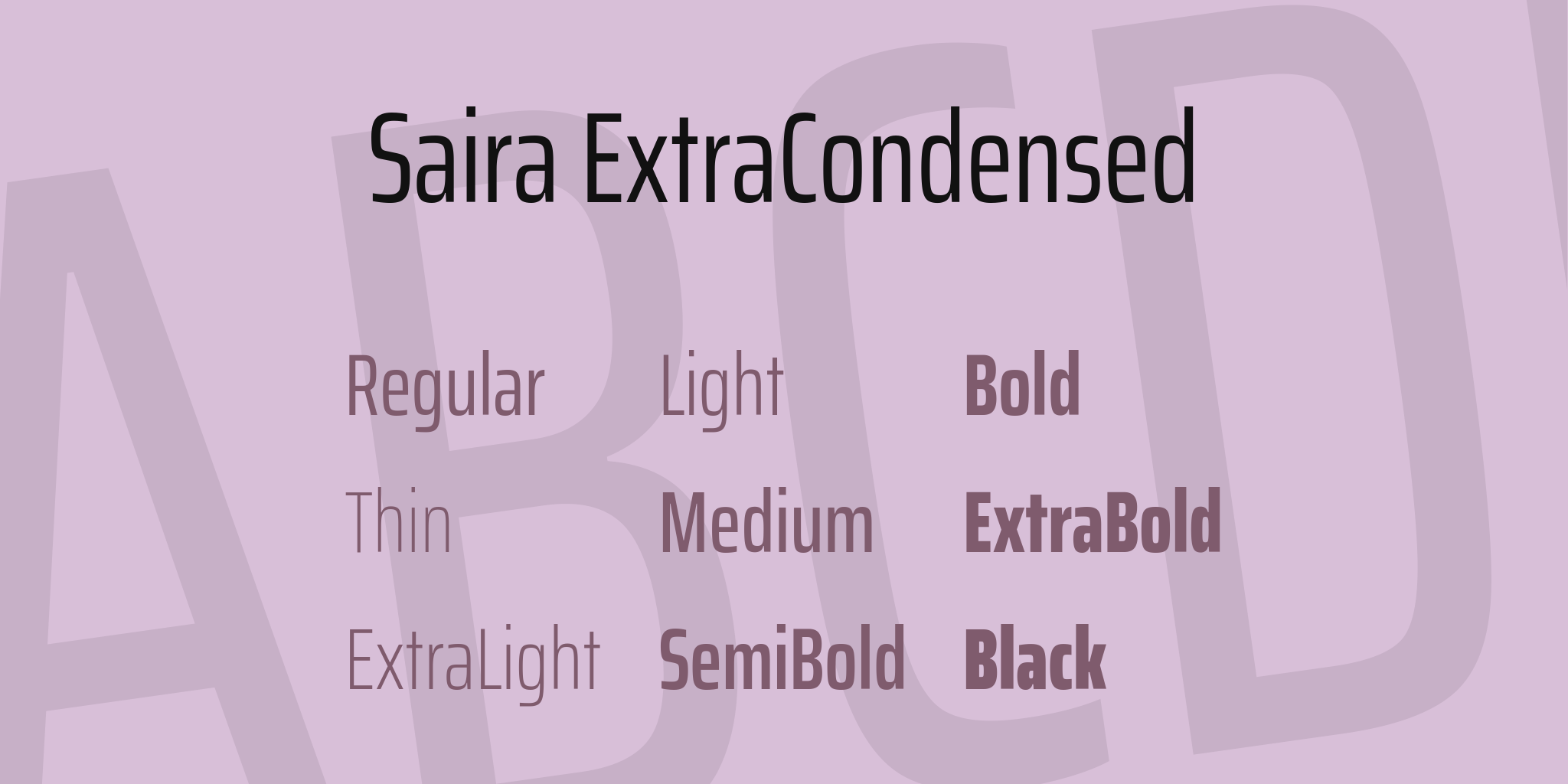 Saira Extra Condensed
