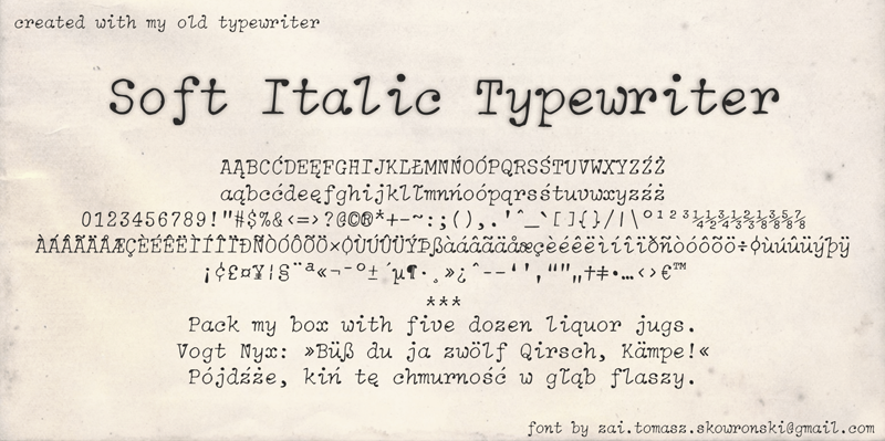 Zai Soft Italic Typewriter