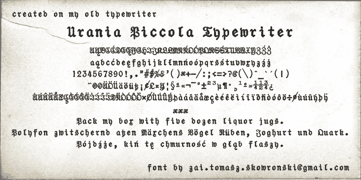 Zai Urania Piccola Typewriter